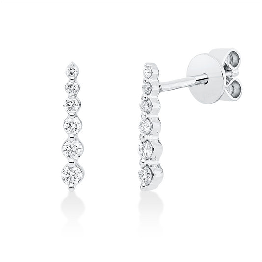 Ohrstecker 18 kt WG, 4 Brill. 0,12 ct, TW-si, 8 Brill. 0,08 ct, TW-si