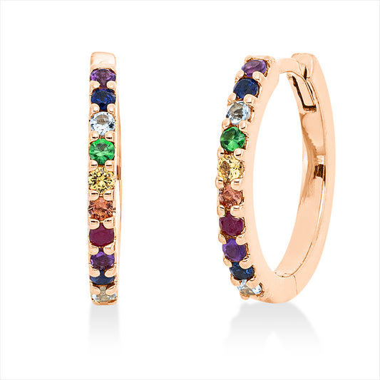 Creolen 18 kt RG, 20 Saphire 0,24 ct fancy