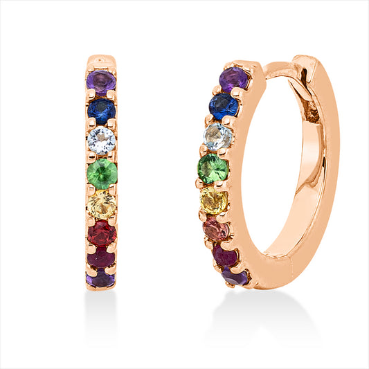 Creolen 18 kt RG, 16 Saphire 0,20 ct fancy