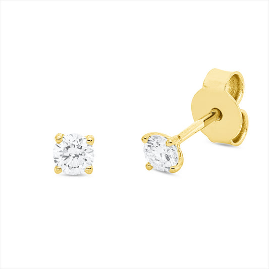 Ohrstecker 18 kt GG, 2 Brill. 0,30 ct, TW-si