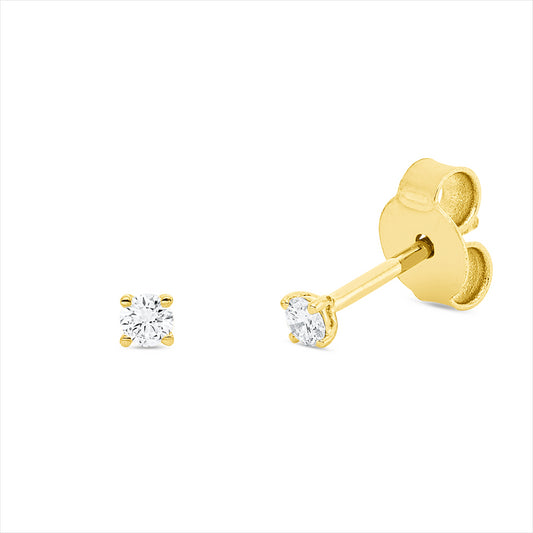 Ohrstecker 18 kt GG, 2 Brill. 0,10 ct, TW-si