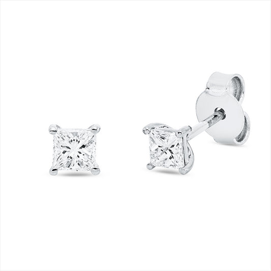 Ohrstecker 18 kt WG, 2 Princ. 0,47 ct, TW-si