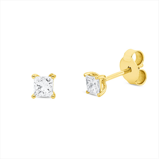 Ohrstecker 18 kt GG, 2 Princ. 0,41 ct, TW-si