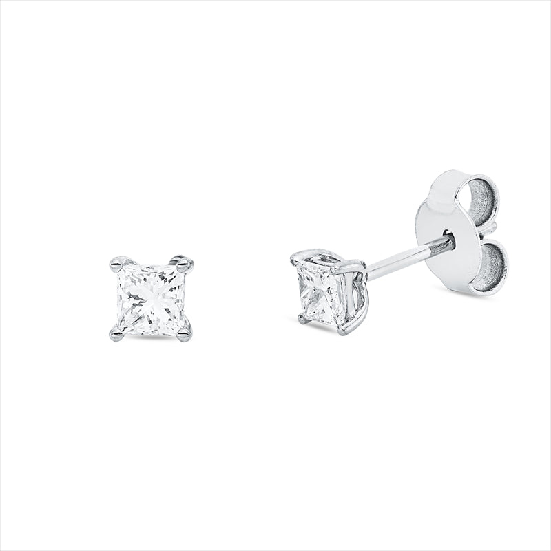 Ohrstecker 18 kt WG, 2 Princ. 0,40 ct, TW-si