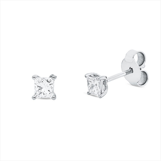 Ohrstecker 18 kt WG, 2 Princ. 0,40 ct, TW-si