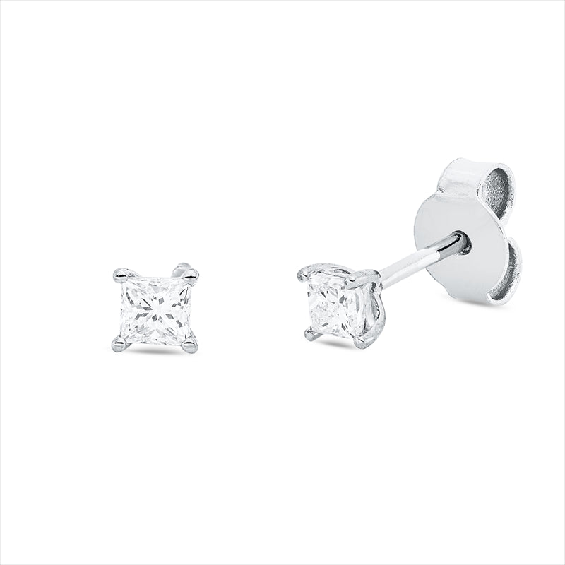 Ohrstecker 18 kt WG, 2 Princ. 0,31 ct, TW-si