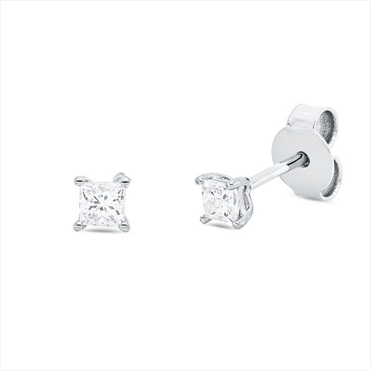 Ohrstecker 18 kt WG, 2 Princ. 0,31 ct, TW-si