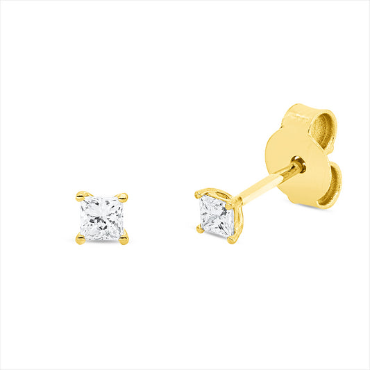 Ohrstecker 18 kt GG, 2 Princ. 0,20 ct, TW-si