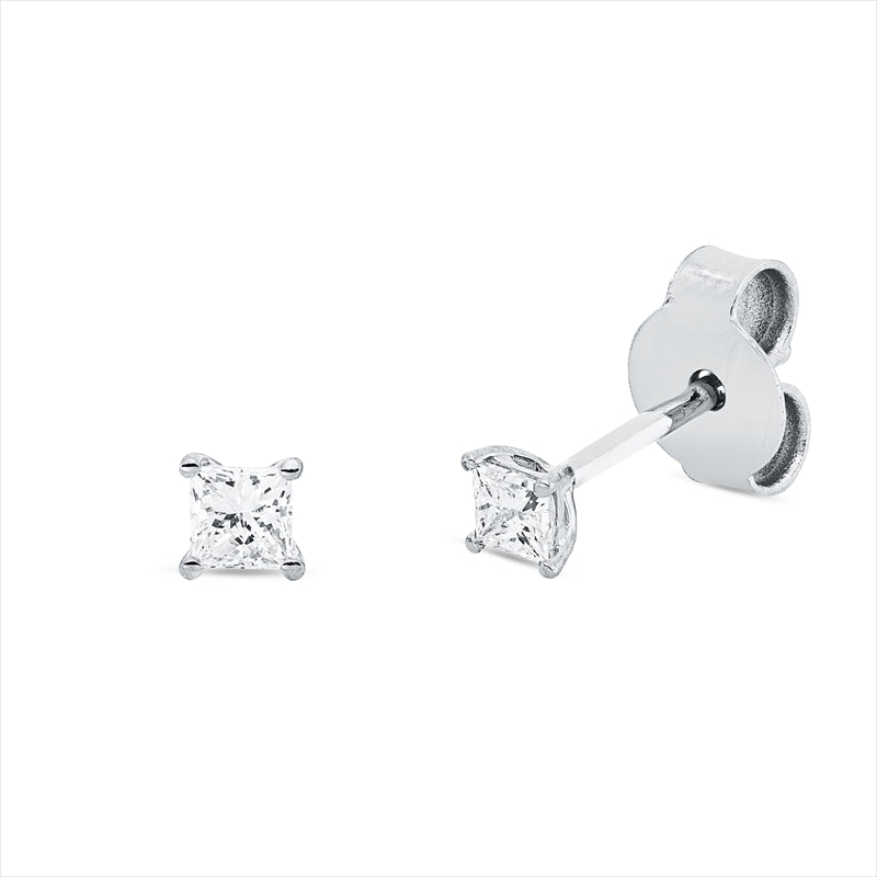 Ohrstecker 18 kt WG, 2 Princ. 0,20 ct, TW-si