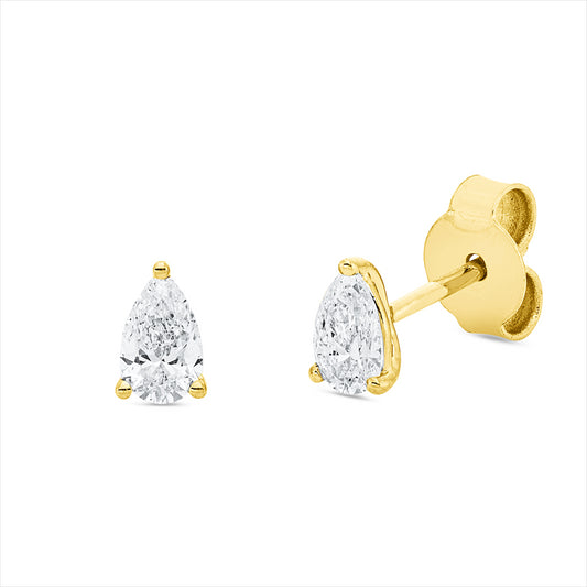 Ohrstecker 18 kt GG, 2 Tropfen 0,48 ct, TW-si