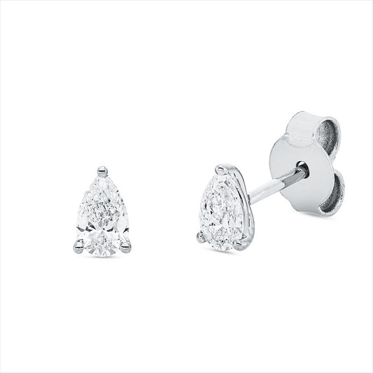 Ohrstecker 18 kt WG, 2 Tropfen 0,48 ct, TW-si