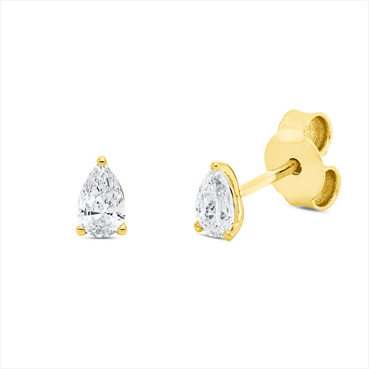 Ohrstecker 18 kt GG, 2 Tropfen 0,39 ct, TW-si