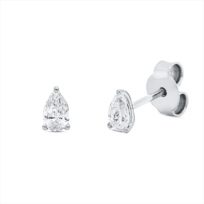 Ohrstecker 18 kt WG, 2 Tropfen 0,39 ct, TW-si