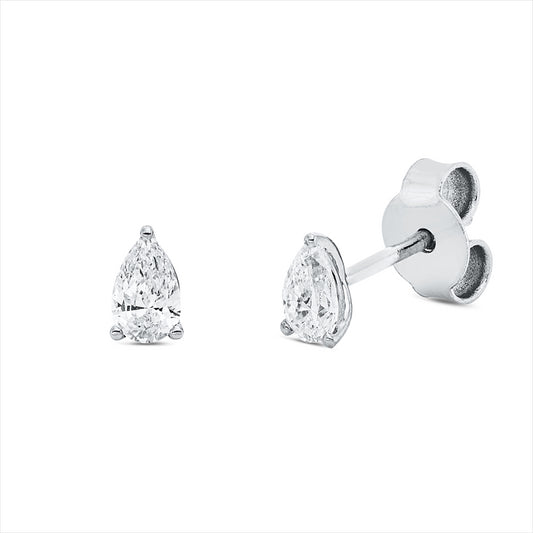 Ohrstecker 18 kt WG, 2 Tropfen 0,39 ct, TW-si