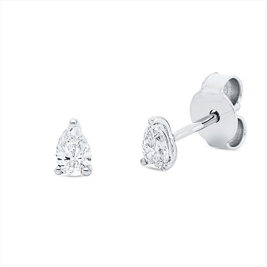 Ohrstecker 18 kt WG, 2 Tropfen 0,28 ct, TW-si