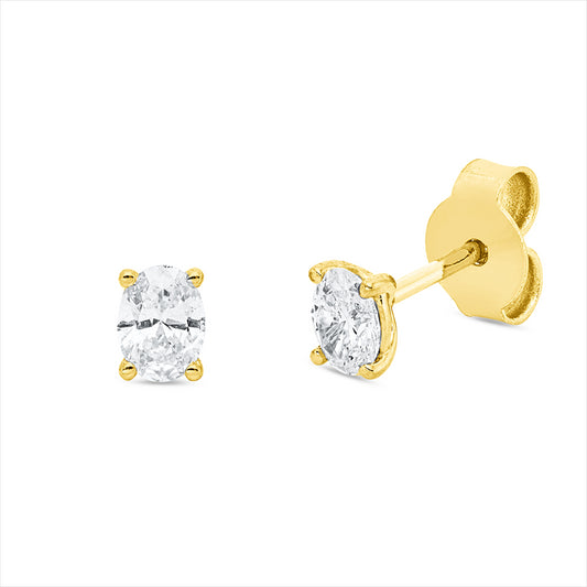 Ohrstecker 18 kt GG, 2 Oval 0,47 ct, TW-si