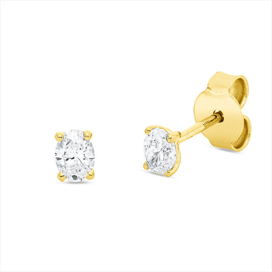 Ohrstecker 18 kt GG, 2 Oval 0,36 ct, TW-si