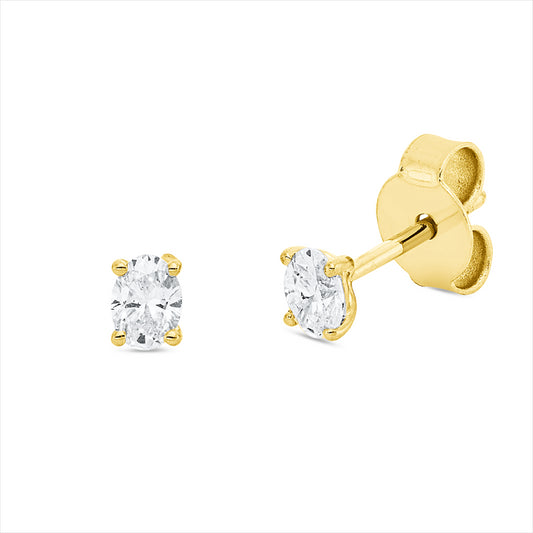 Ohrstecker 18 kt GG, 2 Oval 0,32 ct, TW-si