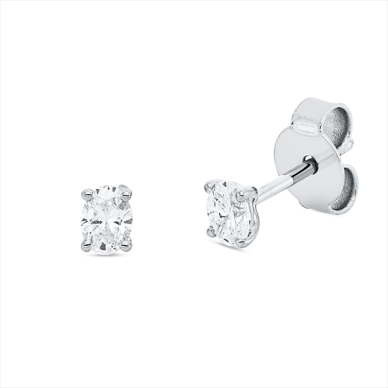 Ohrstecker 18 kt WG, 2 Oval 0,30 ct, TW-si