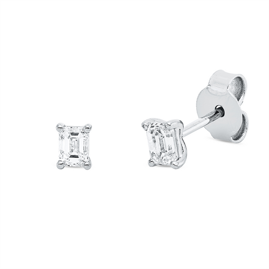 Ohrstecker 18 kt WG, 2 Sm.schliff 0,48 ct, TW-si