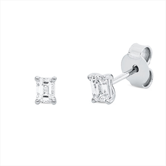 Ohrstecker 18 kt WG, 2 Sm.schliff 0,48 ct, TW-si