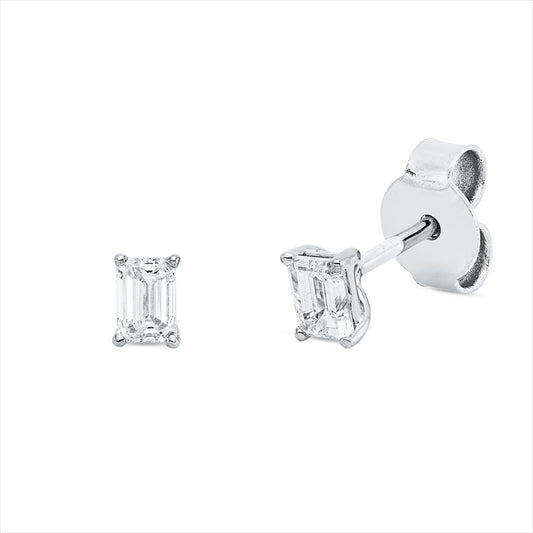 Ohrstecker 18 kt WG, 2 Sm.schliff 0,40 ct, TW-si