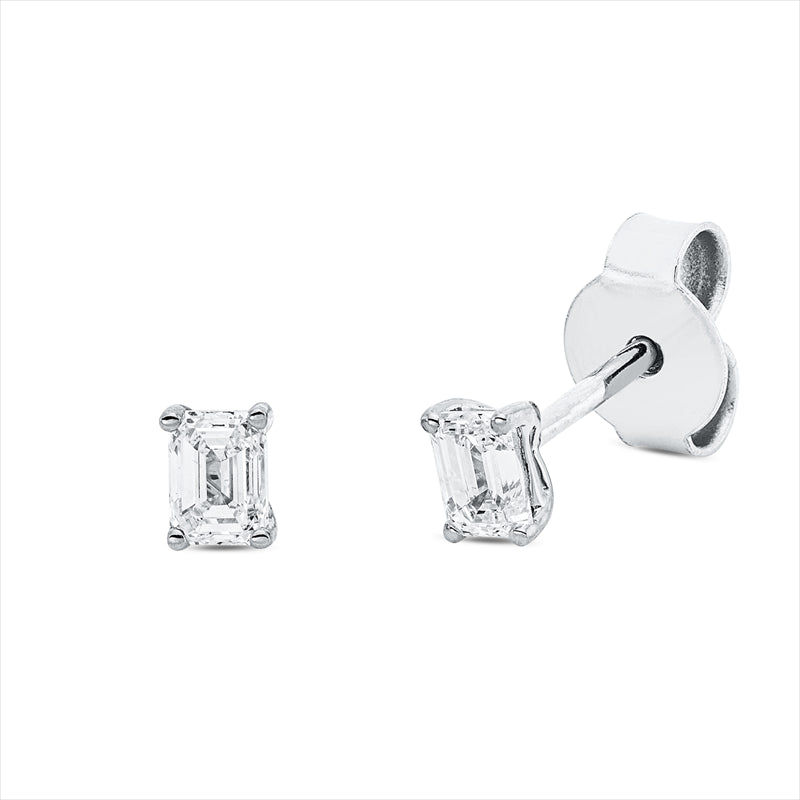 Ohrstecker 18 kt WG, 2 Sm.schliff 0,31 ct, TW-si