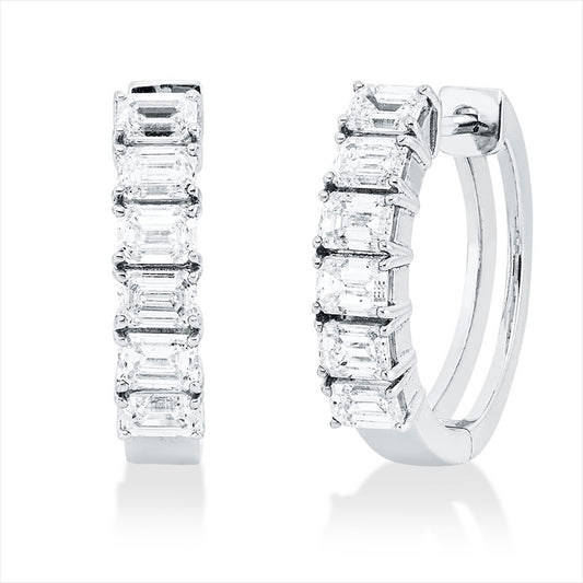 Creolen 18 kt WG, 12 Sm.schliff 1,63 ct, F-vsi/si