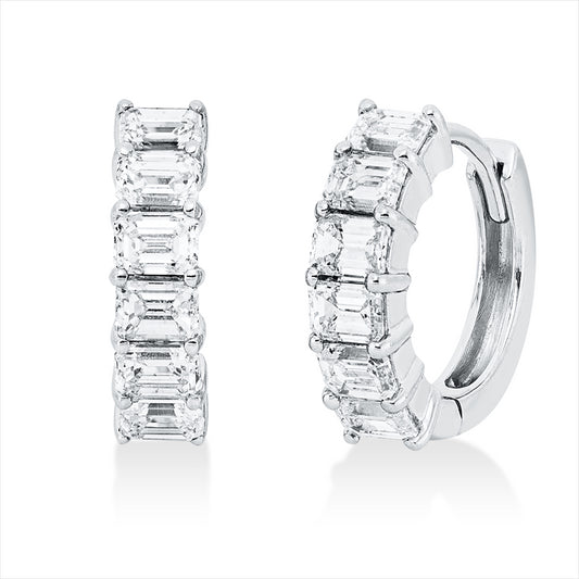 Creolen 18 kt WG, 12 Sm.schliff 1,26 ct, F-si