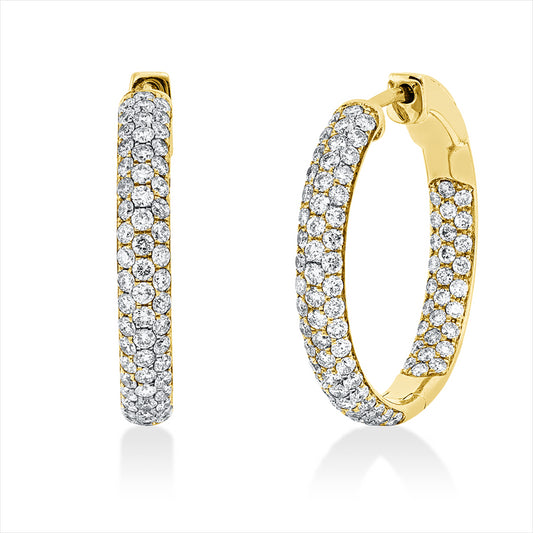 Creolen 18 kt GG, 172 Brill. 1,77 ct, TW-si