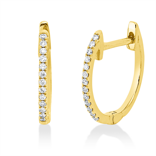 Creolen 18 kt GG, 26 Brill. 0,07 ct, TW-si