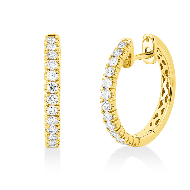 Creolen 18 kt GG, 26 Brill. 0,50 ct, W-pi