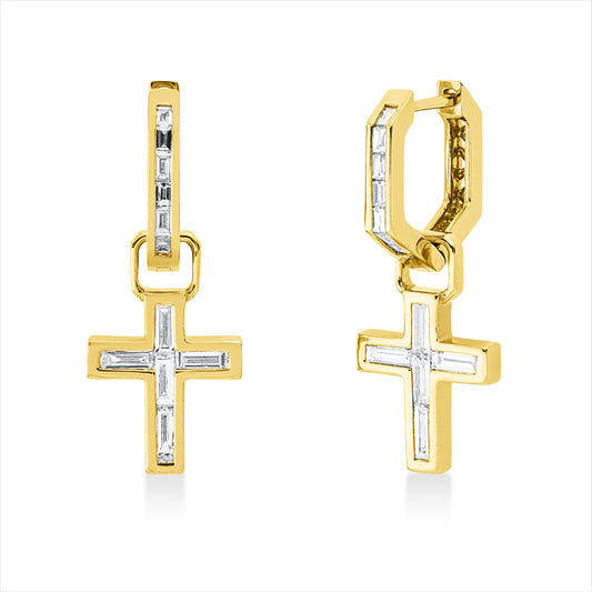 Ohrschmuck 18 kt GG, 24 Bag. 0,62 ct, TW-vsi/si