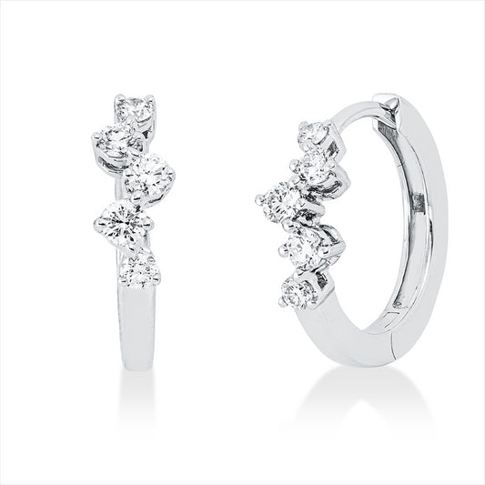 Creolen 18 kt WG, 10 Brill. 0,35 ct, TW-si