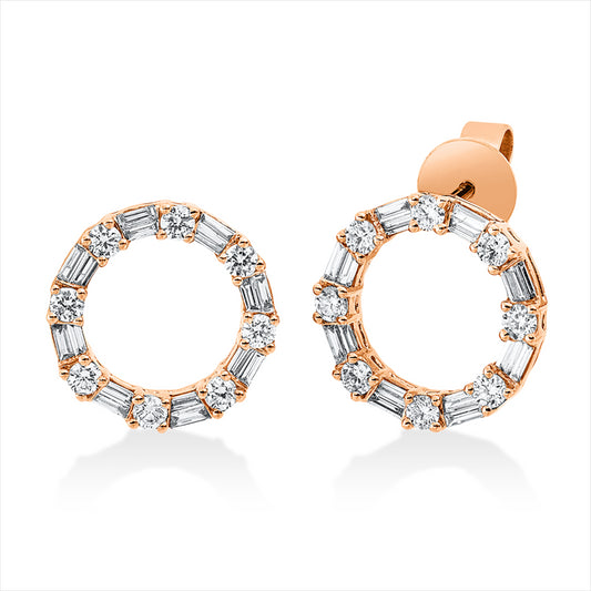 Ohrschmuck 18 kt RG, 32 Bag. 0,25 ct, TW-vsi, 16 Brill. 0,38 ct, TW-si