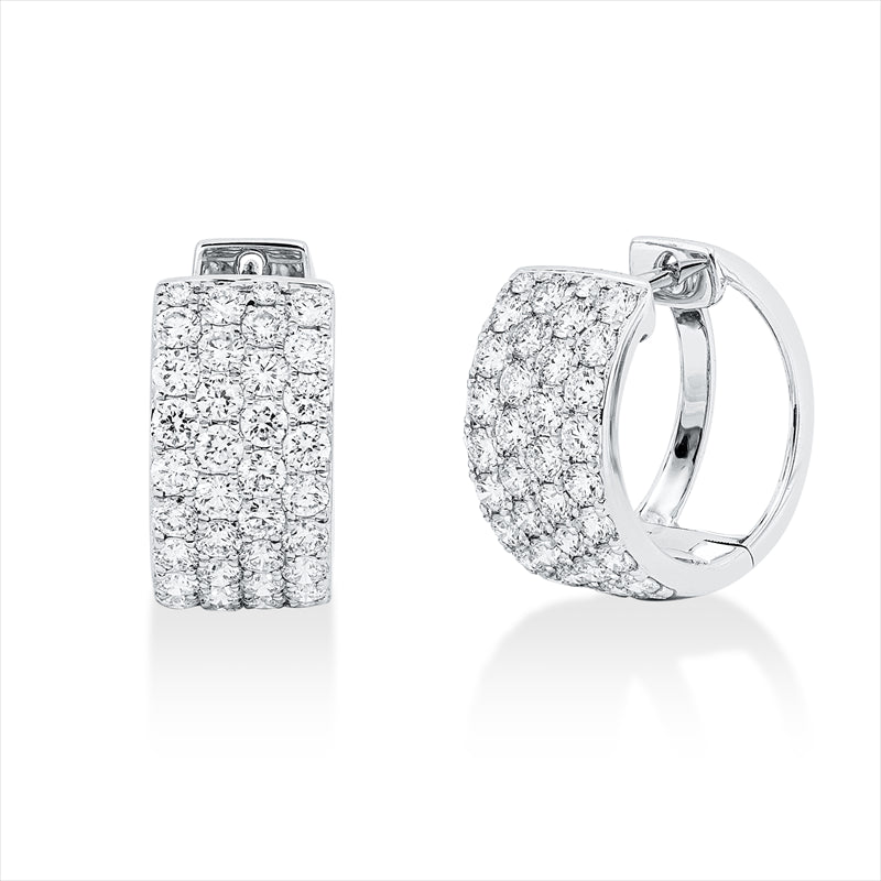 Creolen 18 kt WG, 74 Brill. 1,76 ct, TW-si