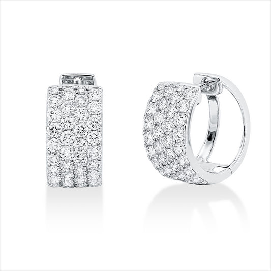 Creolen 18 kt WG, 74 Brill. 1,76 ct, TW-si