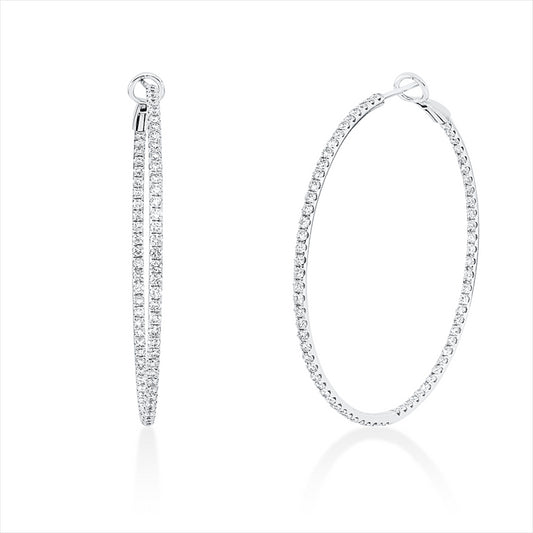 Creolen 18 kt WG, 142 Brill. 2,58 ct, TW-vsi/si