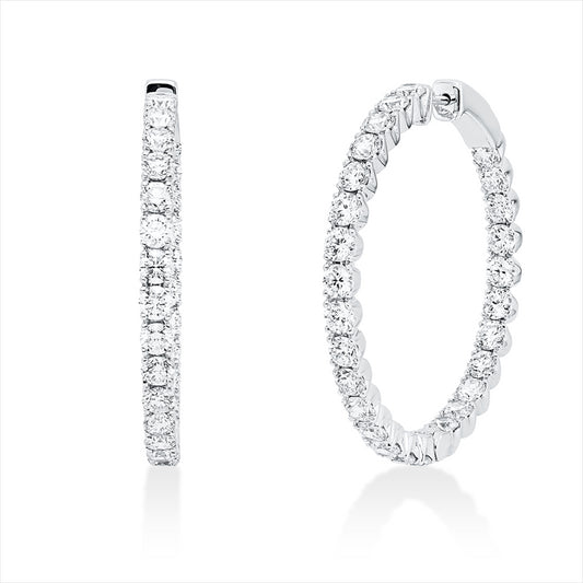 Creolen 18 kt WG, 66 Brill. 2,93 ct, TW-vsi