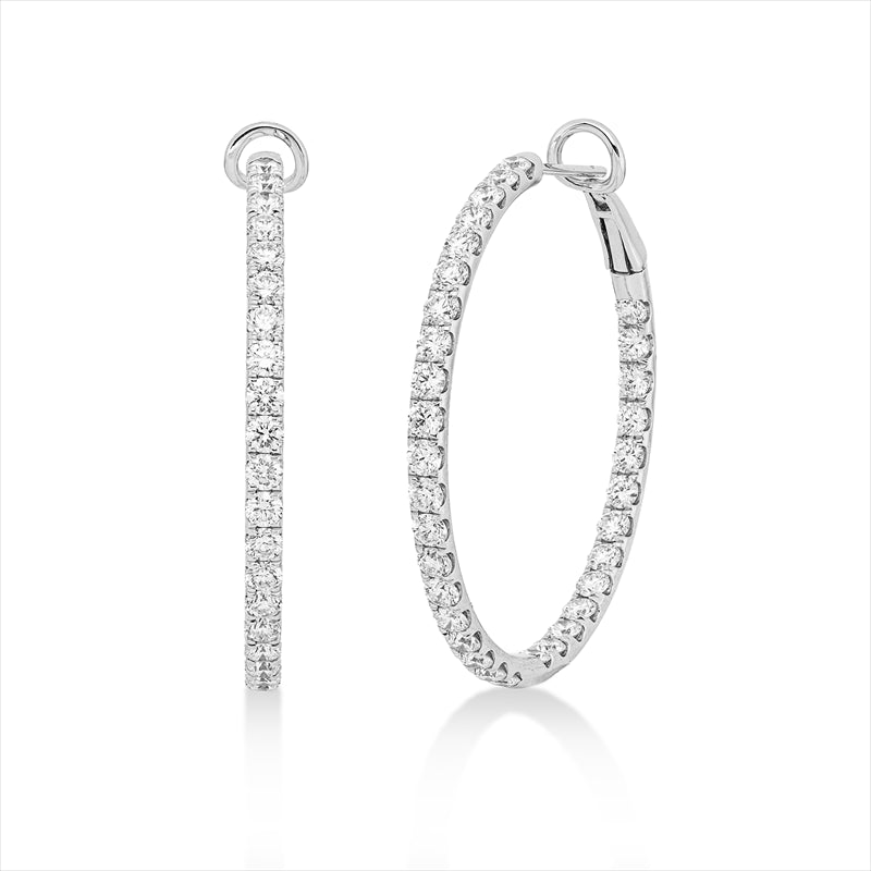 Creolen 18 kt WG, 54 Brill. 5,49 ct, TW-vsi