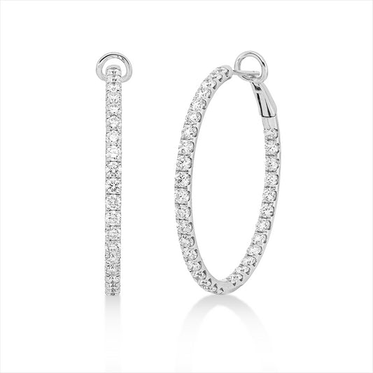 Creolen 18 kt WG, 54 Brill. 5,49 ct, TW-vsi