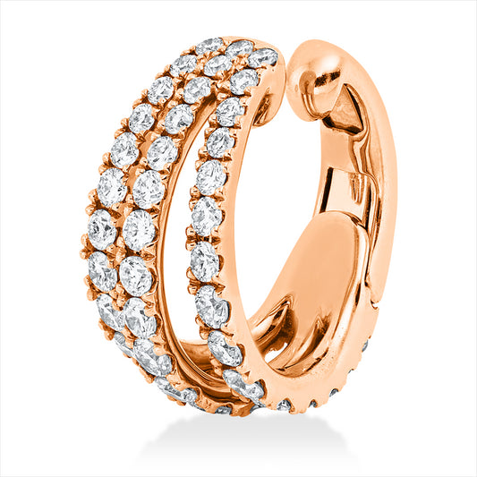 Creolen 18 kt RG, cuff earring, 47 Brill. 0,74 ct, TW-vsi/si