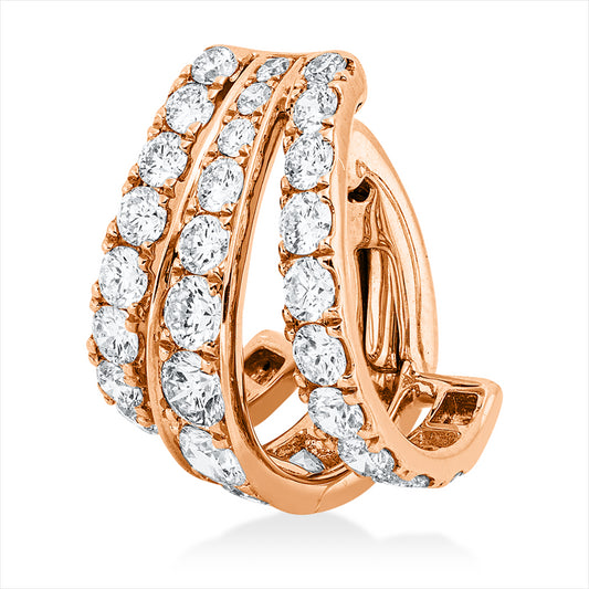 Creolen 18 kt RG, Ohrmanschette, 30 Brill. 1,25 ct, TW-vsi/si