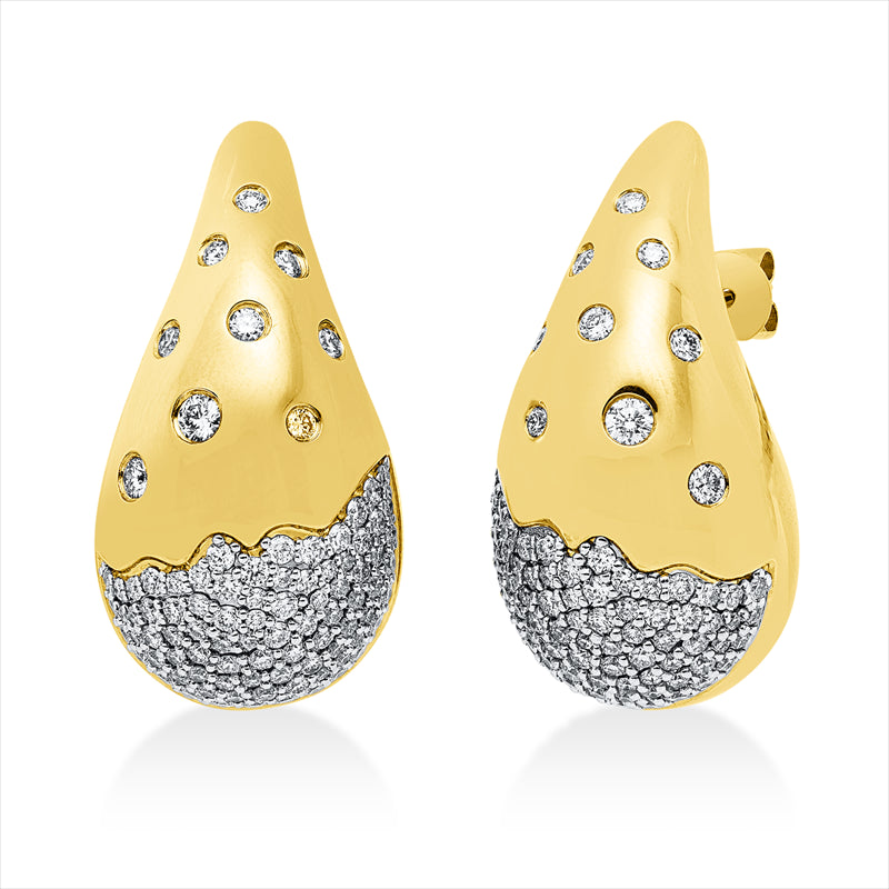 Ohrstecker 18 kt GG+WG, 186 Brill. 1,81 ct, TW-si