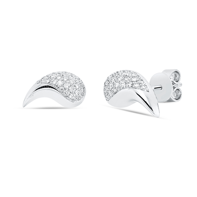 Ohrstecker 14 kt WG, 64 Brill. 0,32 ct, TW-si