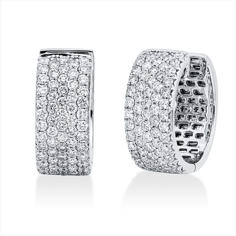 Creolen 14 kt WG, 126 Brill. 2,59 ct, TW-pi