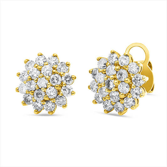 Ohrstecker 18 kt GG, 38 Brill. 1,72 ct, TW-si