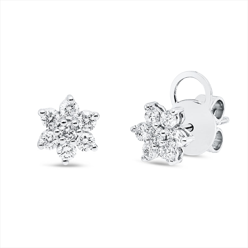 Ohrstecker 14 kt WG, 14 Brill. 0,48 ct, TW-pi