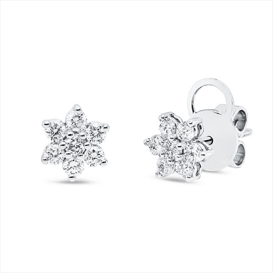 Ohrstecker 14 kt WG, 14 Brill. 0,48 ct, TW-pi