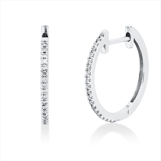 Creolen 18 kt WG, 44 Brill. 0,10 ct, W-si